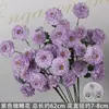 Flores Artificiais Coloridas Estilo Monet Flores Falsas Atacado Verde Roxo Arranjo de Casamento Cenário Decoração de Paisagismo