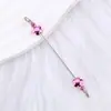 Nuevo Varilla de Flores con Cuentas DIY Pétalos de Rosa Divertidos Accesorios de Llavero de Metal Colgante para Mochila de Mujer Venta al por Mayor