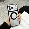 Adecuado para iPhone 18 Pro Max, funda de teléfono con soporte magnético plateado mate, funda protectora anti-caídas de cobertura total Apple 17