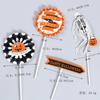 Decoración de Pastel de Hoz de Halloween Tarjeta para Pastel de Casa Embrujada Tarjeta de Bandera de Gato Negro Disfraz de Telaraña