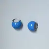 Pendientes coreanos de esmalte de colores semicirculares, diseño de nicho Ins, modernos, elegantes, pequeños, frescos, simples, versátiles, para mujer