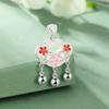 Colgante Ruyi de Plata Yun Ningcai S999 Plata Esterlina Hebilla de la Paz Collar Estilo Palacio para Mujer Flor Calado Candado de la Longevidad Colgante