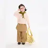 Ropa Infantil Nuomi Wanzi 2026 Otoño Versión Coreana Algodón Peinado Camiseta Básica para Niñas Camiseta de Punto de Manga Larga de Algodón Puro para Niños