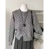Suéter de punto elegante, asimétrico, de manga larga, estilo coreano para mujer, nueva colección otoño 2026, cárdigan, top de punto
