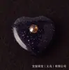 Pedra Bruta de Cristal Natural 2cm Formato de Coração Cravejado com Diamante Zircônia Safira Ametista Pedra Preciosa Acessórios para Joias DIY