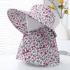 Sombrero de Sol Protector Solar para Mujeres que Trabajan en la Granja en Verano, Sombrero de Sol de Ala Ancha para Personas de Mediana Edad y Mayores, Protección para Cara y Cuello, Sombrero Chal para Recoger Té