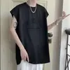 Chaleco de Gamuza con Relieve Estilo High Street Americano para Hombre Verano Nuevo Estilo Transpirable Oversize Sin Mangas Camiseta Moderna