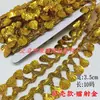 Nuevo ribete de encaje con hoja de oro cortada a láser y forma de lágrima, con borlas y flecos, accesorios de disfraz étnico, un cubo de encaje decorativo dorado.