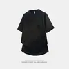 Nova Camiseta Masculina de Verão da Moda, Caimento Solto, Marca de Moda, Estudante, Manga Curta com Gola Alta e Meia Manga