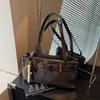 Bolso de Mano de Cuero con Hebilla Estilo Retro Nuevo 2026 para Mujer, Bolso de Hombro de Moda Motociclista, Bolso tipo Baguette para Debajo del Brazo