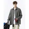 Camisa de Manga Larga Rayada Otoño 2026 para Hombre, Estilo Hong Kong Trendy Ins Corte Holgado Talla Grande Top Casual, Otoño Estilo Hong Kong