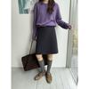 Falda de Lana 50% a Cuadros Retro Coreano Icciicc con Abertura Trasera, Falda Casual Adelgazante de Longitud Media, Estilo Invierno 0999