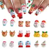 Joyería para Uñas Navideña Transparente Hielo Muñeco de Nieve Lindo Reno Campana Resina Diamante de Uña Decoración Mixta Venta al Por Mayor