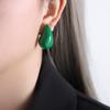 Pendientes de lujo de estilo chino, elegantes, de moda y temperamento de celebridades, sin decoloración, ligeros y con viento frío, de acero de titanio chapados en oro, con forma de gota de aceite.