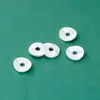 Plata de Ley S925 Chapada Espaciador Cepillado Asimétrico Redondo de 9 mm Cuentas Espaciadoras para Pulsera DIY Pulsera de Cristal Blanco