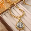 Traje Vintage Medieval Athena Grega Alívio Moeda Antiga Design Colar Brincos Retrô