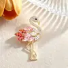 Broche de Flamenco Creativo y de Moda con Diamantes, Broche Imitación Personalizado de Gama Alta, Broche de Moda Personalizado Super Brillante al por Mayor