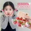 Nueva Banda para el Cabello de Tela Estilo Coreano Cuadros Fresa Accesorios para el Cabello de Niños Cuerda para el Cabello de Frutas Lindas para Niñas Accesorios para la Cabeza Banda Elástica