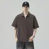 Camisa Nueva de Manga Corta Verano 2026, Camisa Polo de Media Cremallera Falsa de Dos Piezas, Camiseta de Moda Moderna de Manga Corta con Cuello Campana