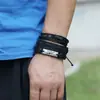 Pulsera de Cuero Tejido Retro Hecha a Mano, Simple y Artística, Set Personalizable DIY de 3 Piezas, Flecha a Través del Corazón Creativo, Accesorio de Mano de Moda