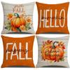 Jit Funda de Almohada Combinada de Calabaza para Festival de la Cosecha Transfronterizo Amazon Acción de Gracias Hogar Sofá Funda de Almohada Decorativa