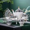 Juego de té de la tarde de porcelana británica, estilo europeo, retro, juego de taza de café y platillo de cerámica para el hogar, bandeja para dim sum, tetera, venta al por mayor