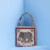 Bolsa de Mão Estilo Étnico, Bolsa de Tecido de Sofá Bordada, Bolsa Fresca e Casual com Bordado de Fio Dourado Dupla Face