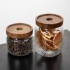 Martelo criativo Acácia Armazenamento de madeira Jar transparente Cozinha doméstica Armazenamento grão grosso Grão Grão Café Grão Chá Vidro Jar selado