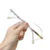 Libro Rojo en Línea Borde Cortado Diamante Rojo Gafas para Miopía Rostro Redondo de Mujer Artefacto Liso Se Puede Equipar con Montura Sin Marco