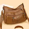 Bolso bandolera y de hombro versátil multicapa de piel suave para mujer, nuevo modelo 2026 para señoras de mediana edad y madres