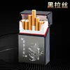 Popular estuche para cigarrillos de 20 unidades con diseño a color, estuche portátil para hombre suave y duro, tapa abatible de aleación de aluminio, antipresión y a prueba de humedad, estuche para cigarrillos personalizado de alta gama