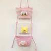 Cesta de corda de algodão nórdica trançada para pendurar na parede, cesta de armazenamento decorativa de três camadas, cesta para pendurar em casa, item de armazenamento para dormitório