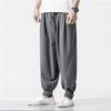 Pantalones de Monje de Algodón y Lino de Primavera y Verano Pantalones de Monje Monje Zen Pantalones de Laico Estilo Chino Pantalones Casuales Zen Harlan Linterna Tobilleros
