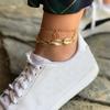 Moda Estilo Étnico Simple Decoración para el Pie Retro Bohemio Mapa de Playa Concha Tobillera Personalizada Set de 2 Piezas para Mujer