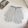 Luvas de Dedo Dividido Inverno Feminina Nova Quente Cor Sólida Fofa Ciclismo à Prova de Frio Toque de Lã Tela Sensível ao Toque Luvas Femininas Tricotadas