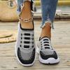 Sapatos para Mulheres Primavera e Verão 2025 Sapatos Preguiçosos Atacado Transfronteiriço Sapatos de Casal Respiráveis Casuais Meio Chinelos Tecidos em Fly Sapatos para Mãe