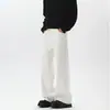 Calça Jeans Melard com Forro de Fleece para Homens, Estilo Americano de Inverno Versátil Tendência Marca Solta Reta Casual, Calça de Pernas Largas Grossa Quente