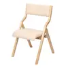 Cadeira dobrável de madeira maciça, cadeira portátil para casa com encosto, banqueta de madeira simples moderna nórdica, banqueta casual, cadeira de reunião
