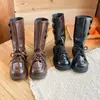 Botas versáteis de duas vias da moda para meninas, nova coleção outono/inverno, botas de moda infantil estilo preppy, botas de cor sólida simples para crianças mais velhas