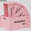 Caja de Madera para Frutas de Supermercado Accesorios de Madera para Bodas Caja de Madera para Almacenamiento Caja de Madera Rectangular Retro Caja con Marco de Madera Retro Puesto Callejero