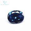 Fábrica atacado em forma de ovo safira azul zircão pedra nua fundo pontiagudo oval safira azul pedra branca cz broca zircônia