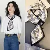 Pañuelo de seda de lunares francés para atar al cuello de mujer 2025 Nuevo de alta gama Largo a rayas Combinación Camisa Estilo coreano Delgado Pequeño pañuelo de cuello