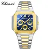 CHENXI Novo Relógio Multifuncional Masculino Versátil Mostrador Quadrado Escondido Estilo Clássico Fashion Luminoso À Prova d'Água