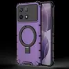 Para Red Rice K70 Funda Protectora con Soporte Resistente a Caídas Xiaomi POCO F6pro Rejilla Anillo para Dedo Funda de Teléfono con Succión Magnética