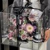 Caja de flores transparente de acrílico, caja de regalo cuadrada para flores, caja de regalo para ramo, caja de exhibición, regalo de flor eterna, caja vacía