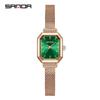 Sanda Nuevo Reloj de Cuarzo para Mujer con Segundero Moda y Sencillo Reloj Romano para Mujer Correa de Acero Resistente al Agua para Exteriores Reloj de Cuarzo
