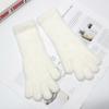 Guantes de Punto de Felpa para Otoño e Invierno para Mujer Estilo Coreano Invierno Corazón de Chica Lindos de Muñeca Larga Calientes de Cinco Dedos con Pantalla Táctil Calcetines de Mano para Estudiantes