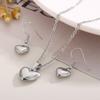 Conjunto de pendientes de acero inoxidable con forma de corazón para mujer, joyería de estilo sencillo con forma de rueda de tarjeta, cadena de clavícula, pequeños pendientes de amor