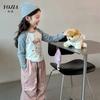 Camiseta de Manga Larga Yojia para Niñas Primavera y Otoño 2024 Nueva Estilo K con Ropa para Niños Tops Camisetas Interiores para Niños Ropa de Otoño