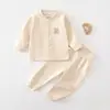 Conjunto de roupa íntima térmica para bebê para outono e inverno, camada base de cintura alta que protege a barriga para meninos e meninas, conjunto separado de blusa e calça, roupas de outono para bebê e calças